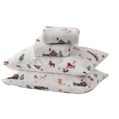 4-Piece Printed Plush Sheet - Velvet Luxe Collection
