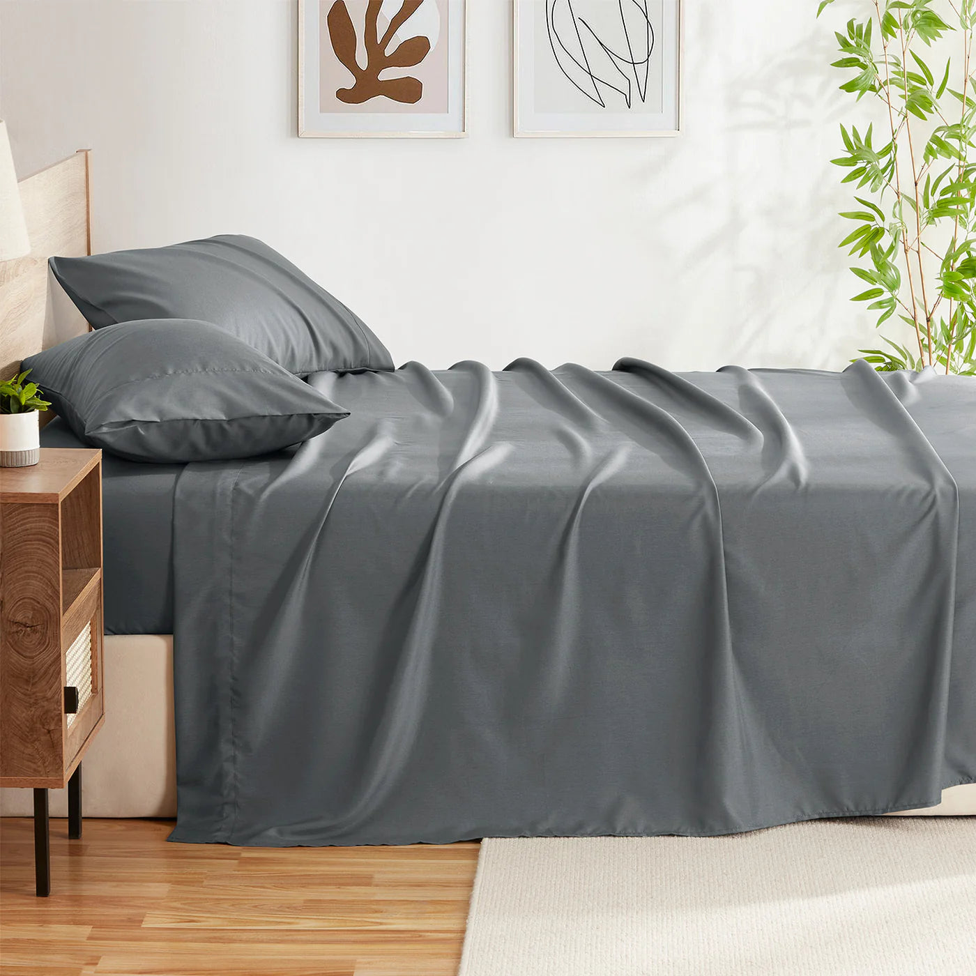 grey bamboo bed sheets