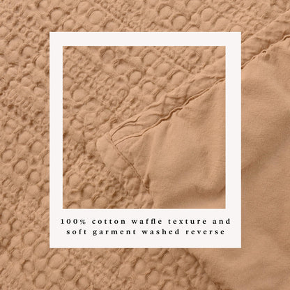 100% Cotton Honeycomb Waffle Garment Washed Quilt Set - Genevieve Collection