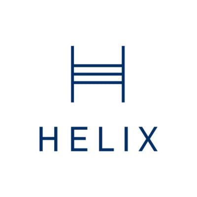 Helix logo with a stylized 'H' on a white background