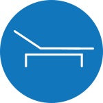 adjustable base head up only icon on blue background