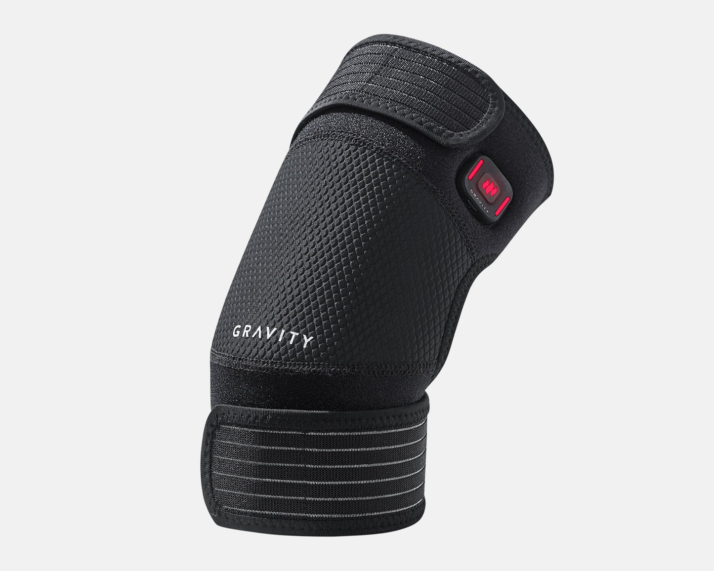 Black infrared knee wrap with 'Gravity' branding on a white background