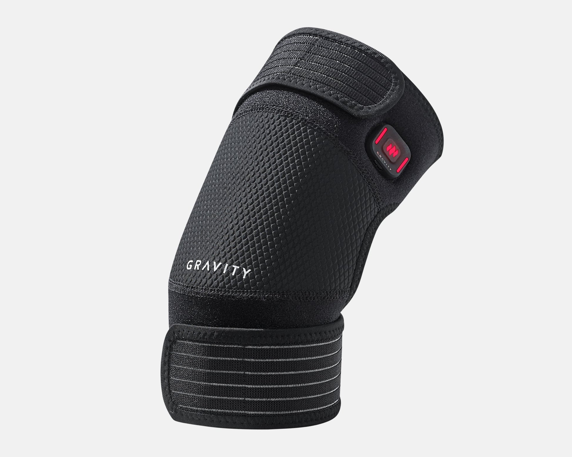 Black infrared knee wrap with 'Gravity' branding on a white background