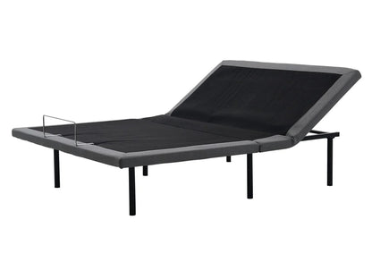 Black adjustable bed base on a white background