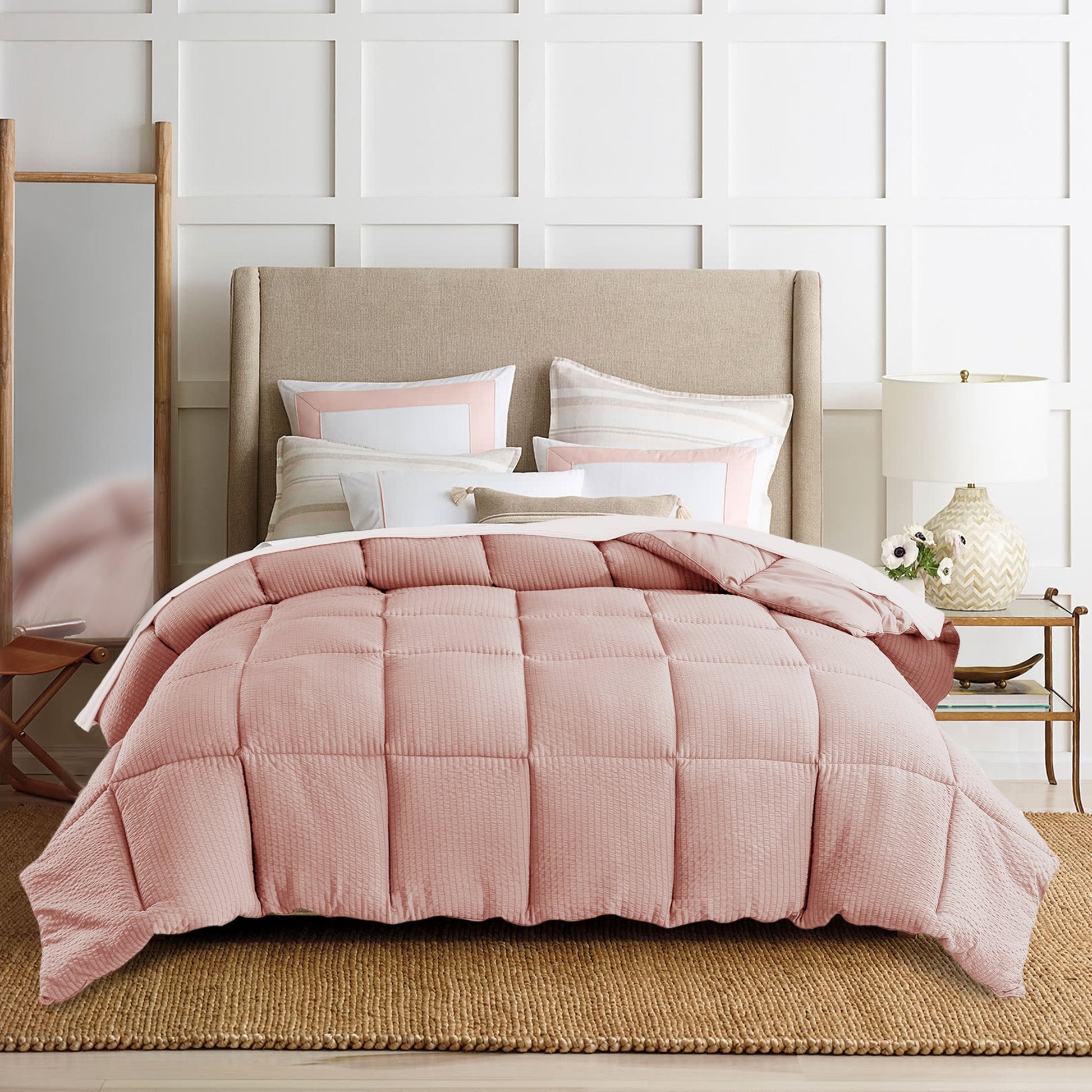 Sleep City Twin / Pink Comforter Kasentex Ultra Soft All Season Down Alternative Reversible Comforter, Twin, Queen, King, Room Decor, Graduation Gifts Kasentex