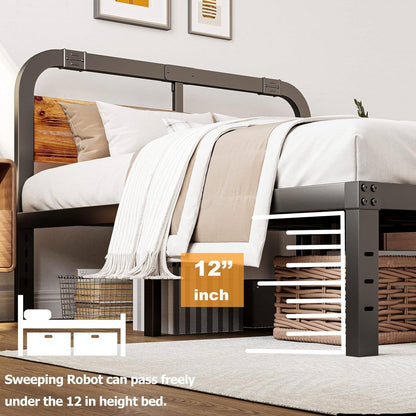 King bed with a 12-inch clearance for a sweeping robot, in a bedroom setting.