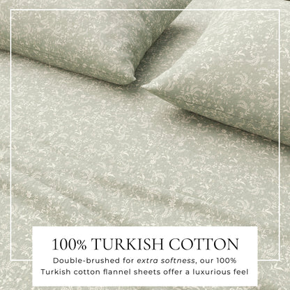 Turkish Cotton Flannel Sheet Set - Winter Floral Collection