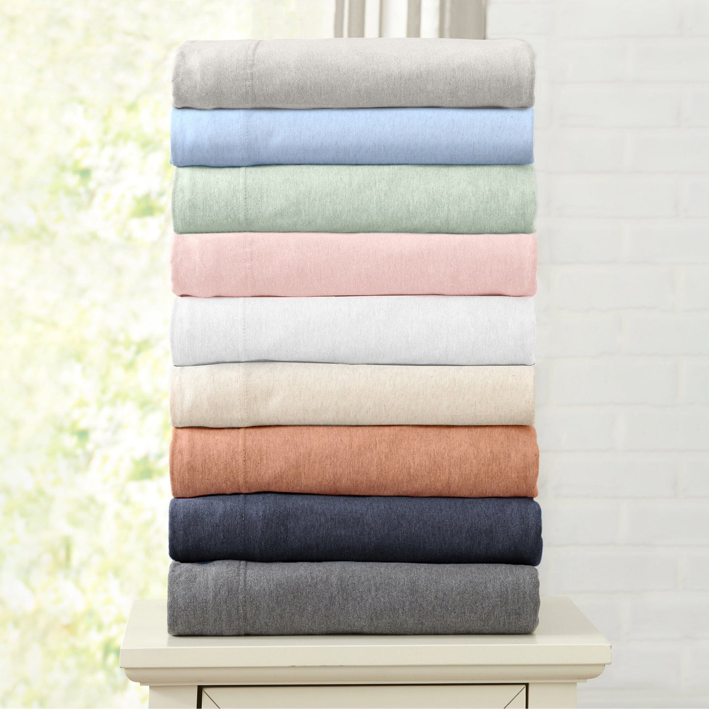 Sleep City Twin / Winter White Sheets 4-Piece Jersey Sheet - Carmen Collection Great Bay Home