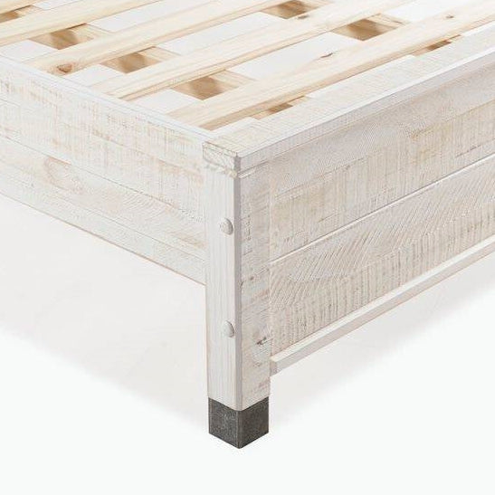 Full size white luxury wooden bed frame