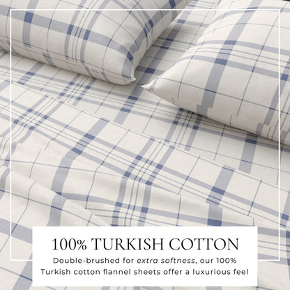 Turkish Cotton Flannel Sheet Set - Plaid & Stripe Collection