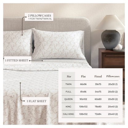 Turkish Cotton Flannel Sheet Set - Winter Floral Collection