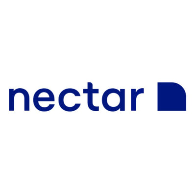 Nectar logo in blue on a white background