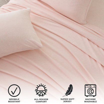 Sleep City Twin / Winter White Sheets 4-Piece Jersey Sheet - Carmen Collection Great Bay Home