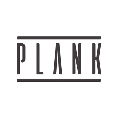 Black 'PLANK' logo on a white background