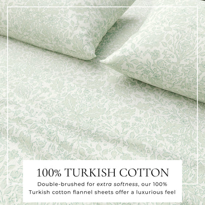 Turkish Cotton Flannel Sheet Set - Winter Floral Collection