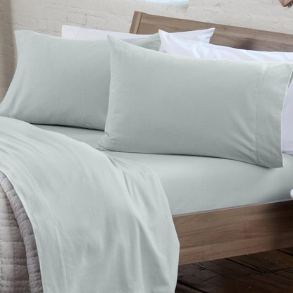 Sleep City Twin / Taupe Sheets 4-Piece Turkish Cotton Flannel Sheet - Raye Collection Great Bay Home