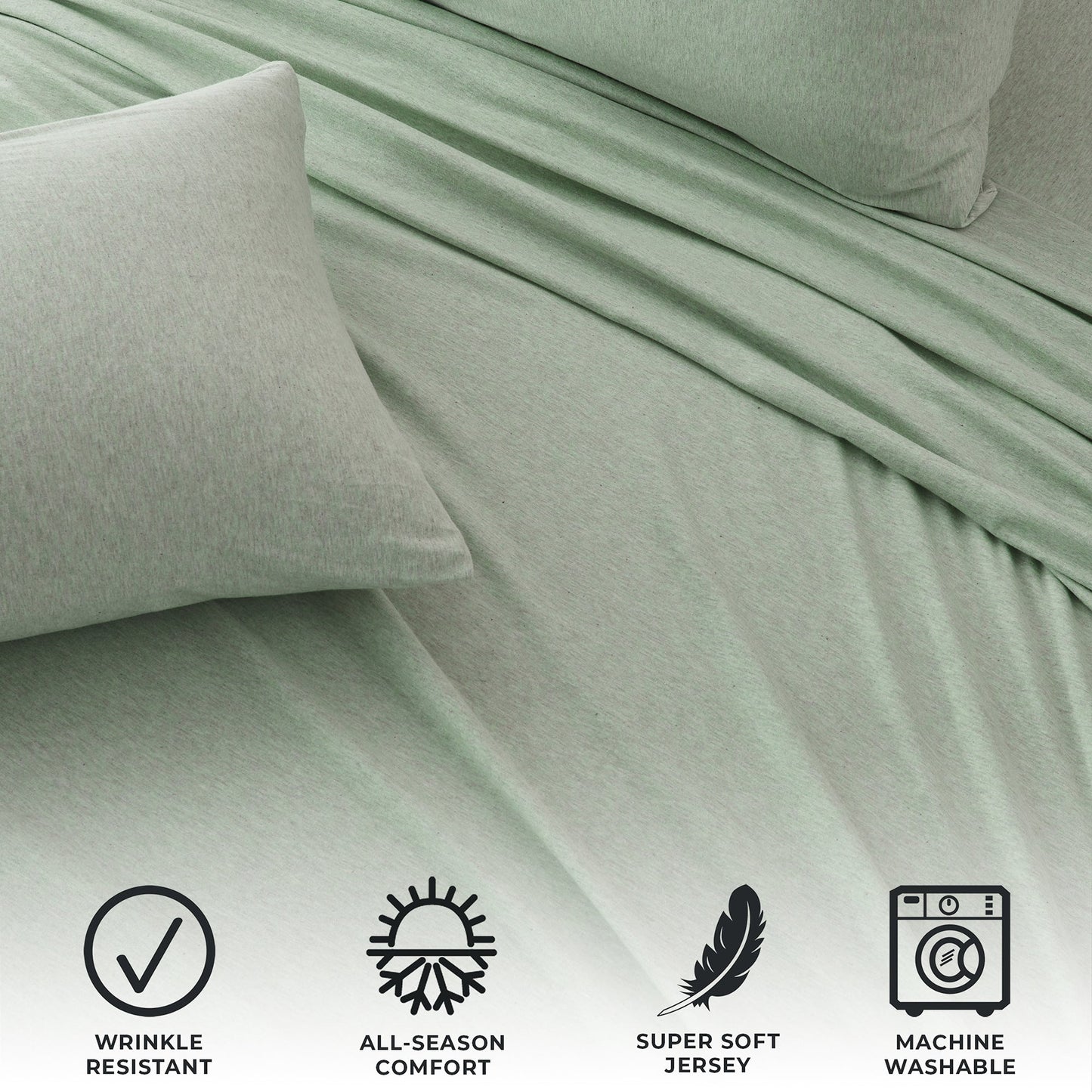 Sleep City Twin / Winter White Sheets 4-Piece Jersey Sheet - Carmen Collection Great Bay Home