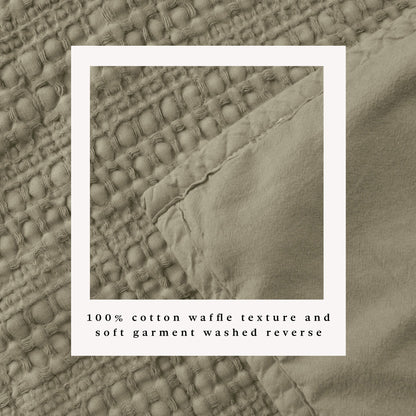 100% Cotton Honeycomb Waffle Garment Washed Quilt Set - Genevieve Collection