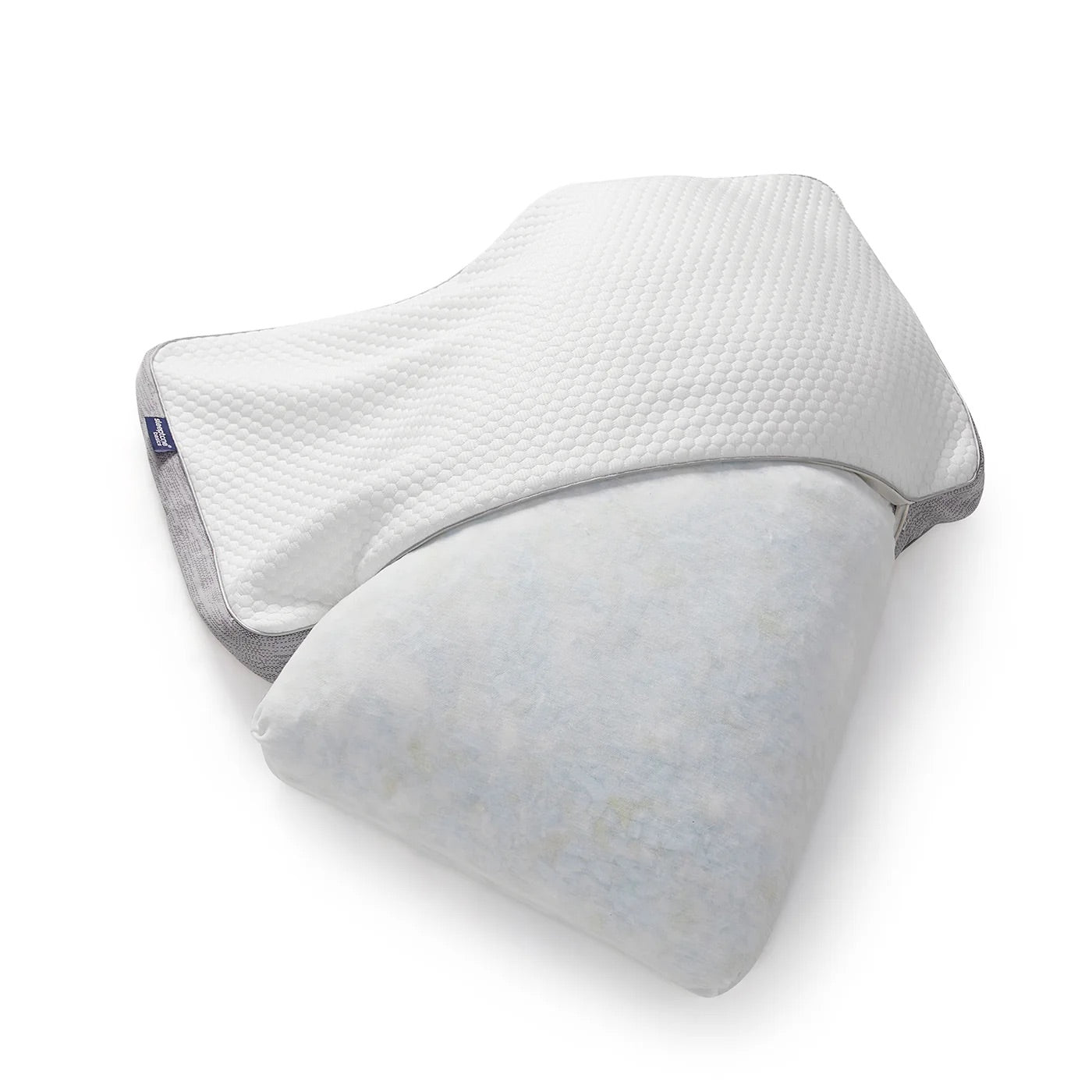 Ergonomic pillow with removable washable cooling cover