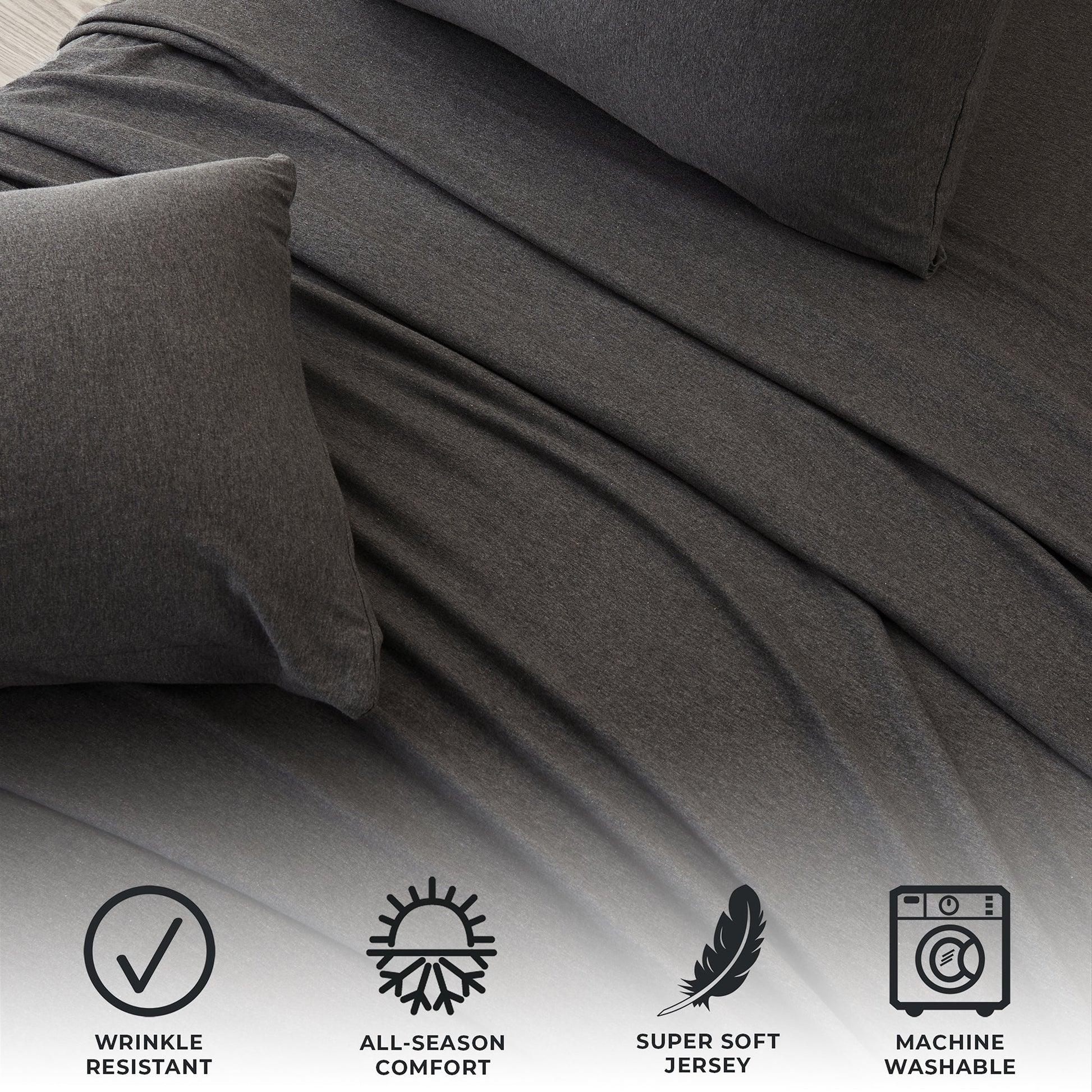 Sleep City Twin / Winter White Sheets 4-Piece Jersey Sheet - Carmen Collection Great Bay Home