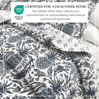 Coastal Printed Cotton Quilt Set - Bernice Collection