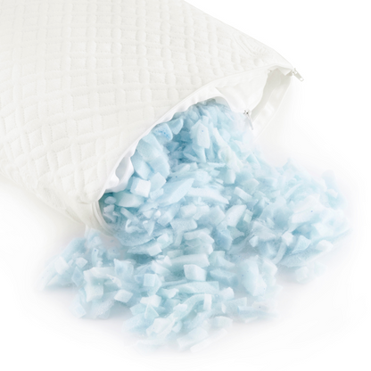 Light blue pillow fill on a white background