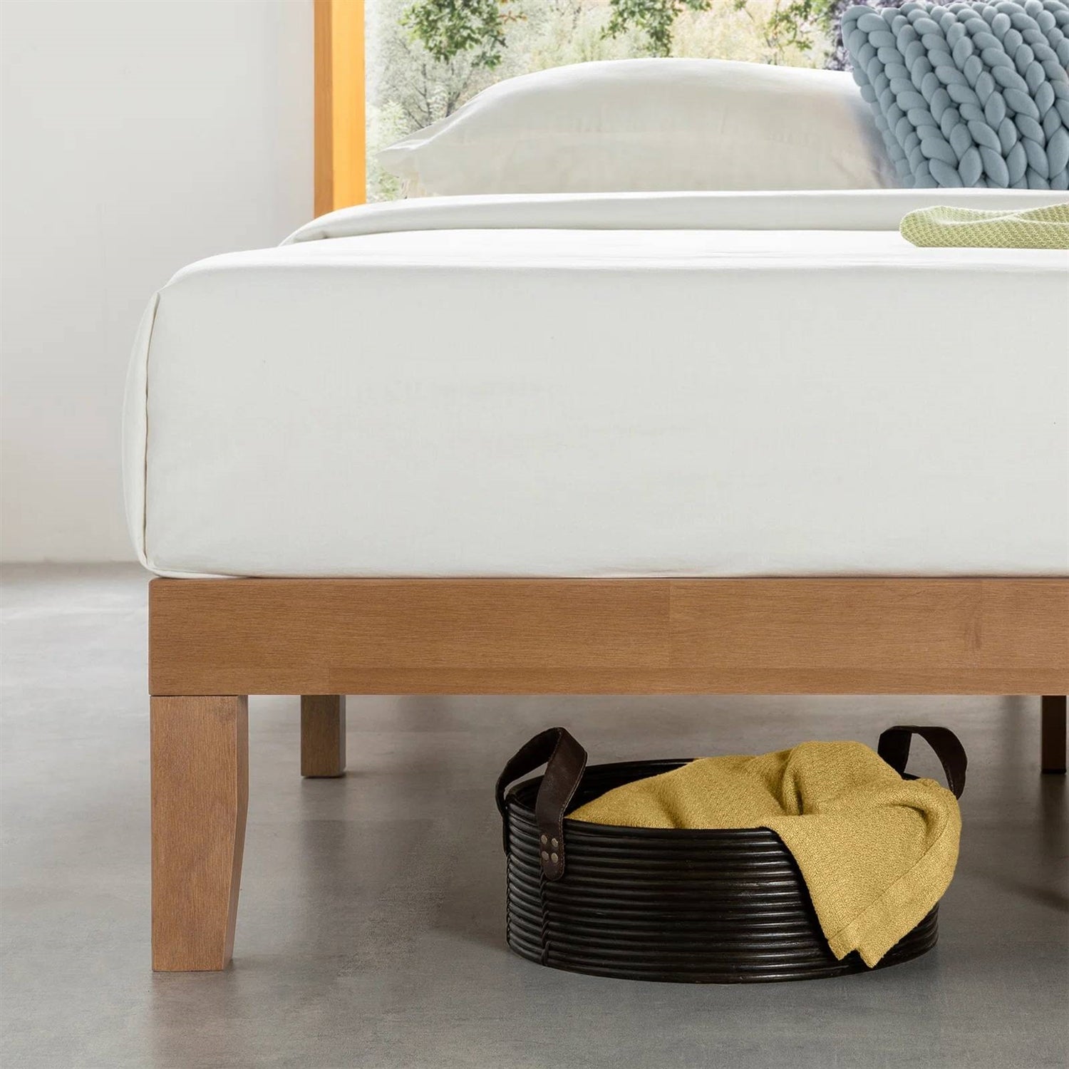 Twin XL wood platform bed frame