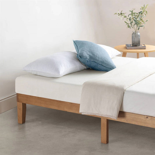 Twin XL wood bed frame for a modern minimalist bedroom