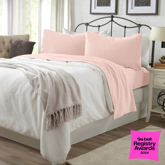 Sleep City Twin / Winter White Sheets 4-Piece Jersey Sheet - Carmen Collection Great Bay Home