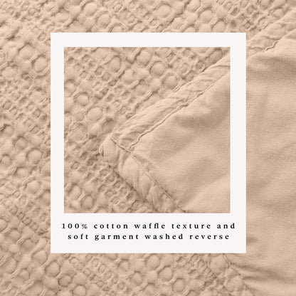 100% Cotton Honeycomb Waffle Garment Washed Quilt Set - Genevieve Collection