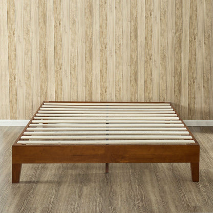 Wood platform bed frame no box spring required